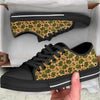 Military USA Print Pattern Black Low Top Shoes-grizzshop