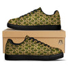 Military USA Print Pattern Black Low Top Sneakers-grizzshop