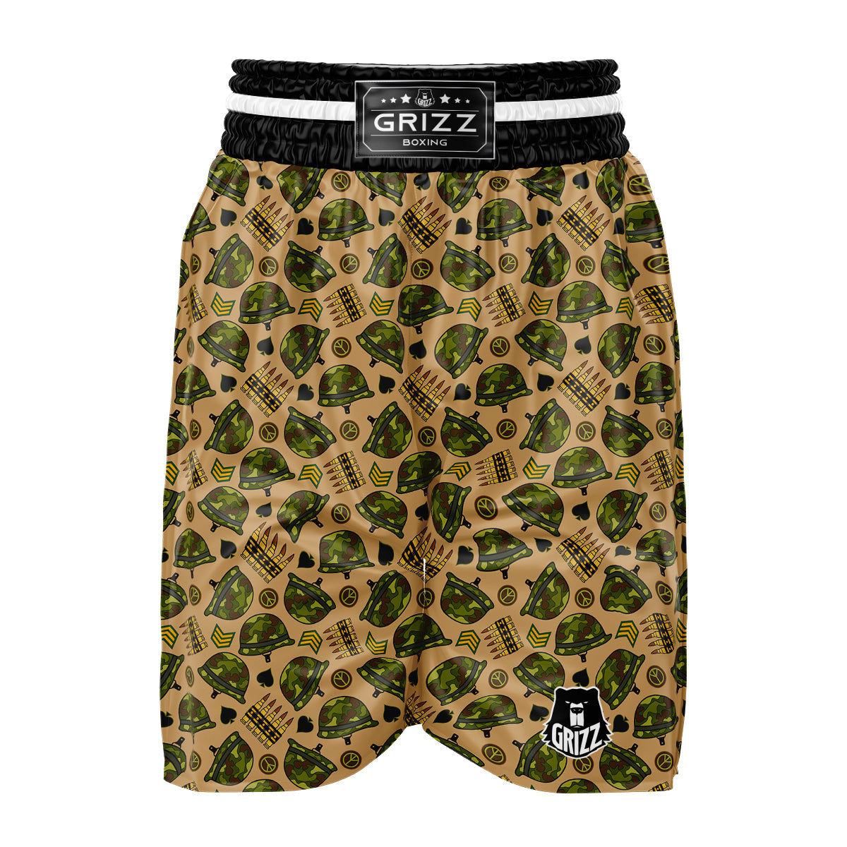 Military USA Print Pattern Boxing Shorts-grizzshop