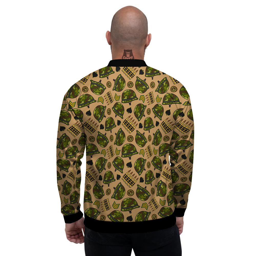 Military USA Print Pattern Men's Bomber Jacket-grizzshop