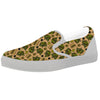 Military USA Print Pattern White Slip On Shoes-grizzshop