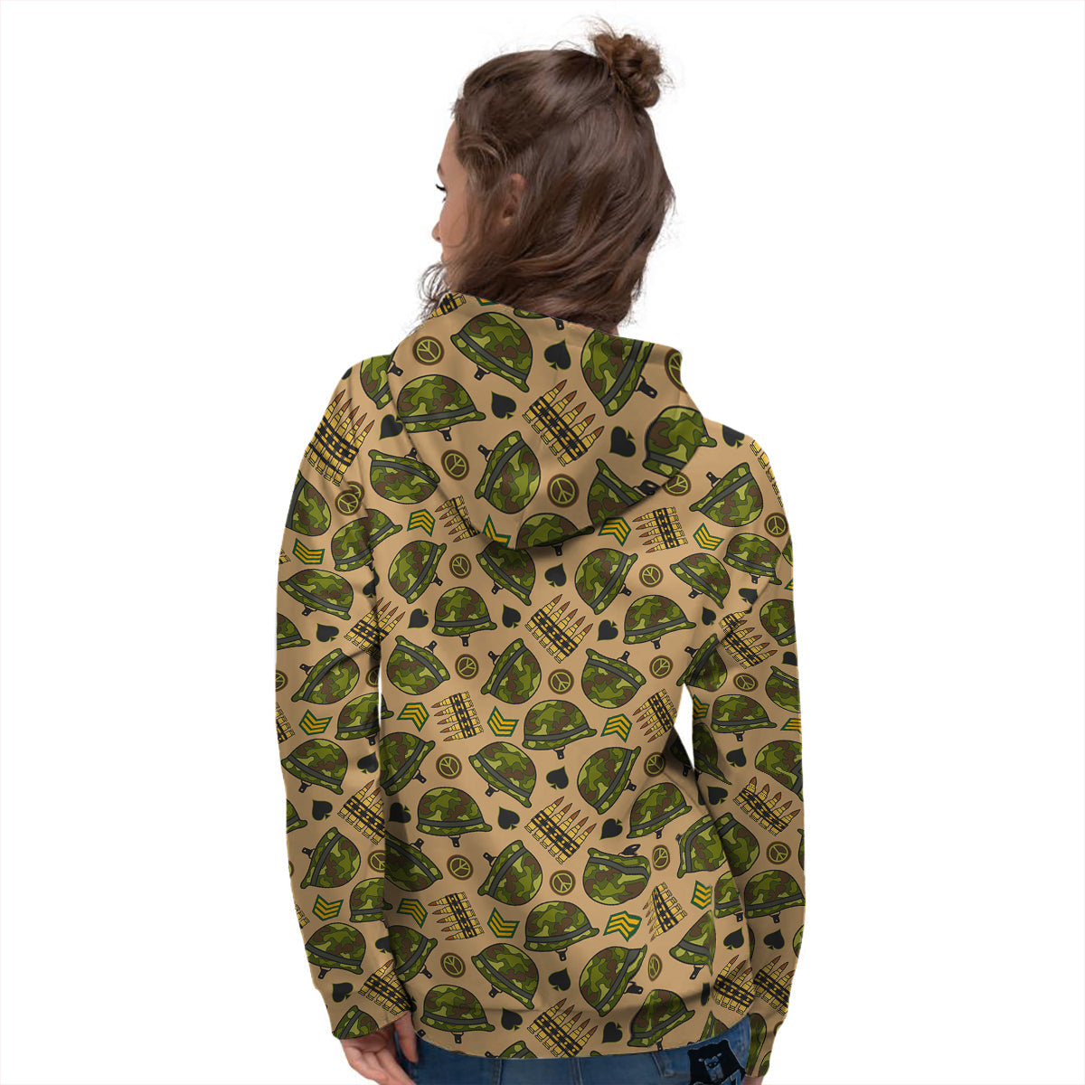 Military USA Print Pattern Women's Hoodie-grizzshop