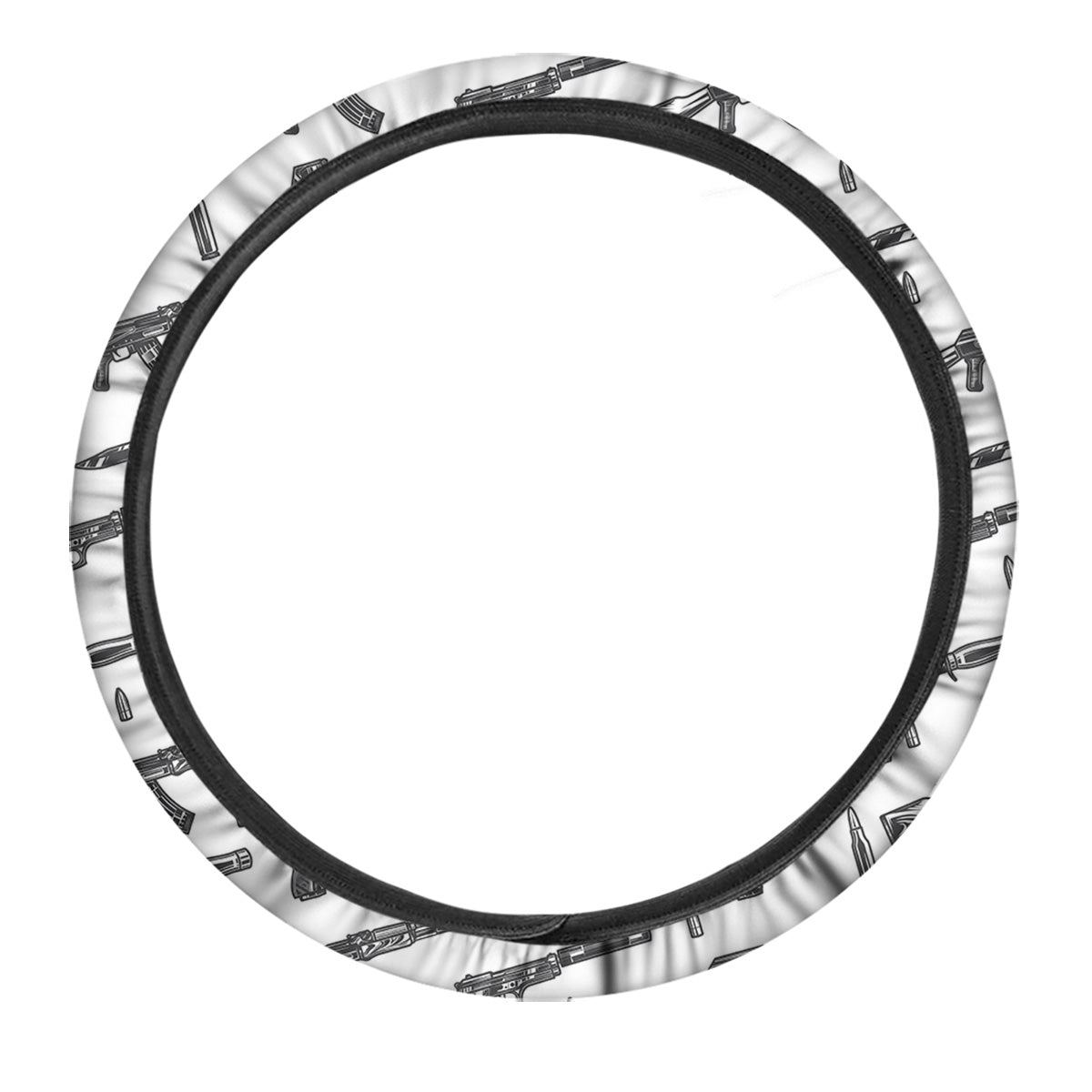 Military Weapon Vintage Print Pattern Car Steering Wheel Cover-grizzshop