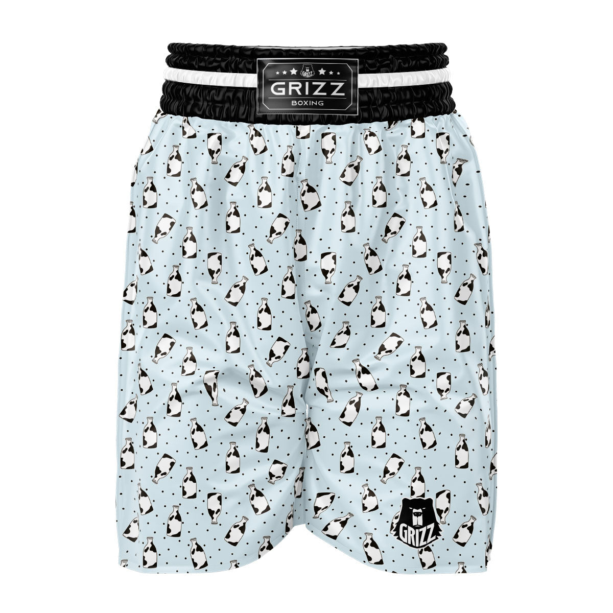 Milk Bottle Cow Print Pattern Boxing Shorts-grizzshop