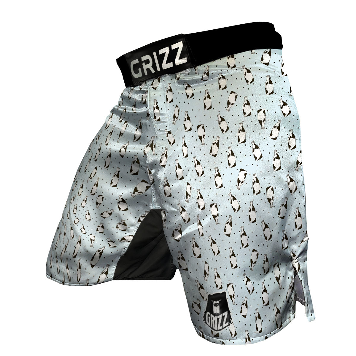 Milk Bottle Cow Print Pattern MMA Shorts-grizzshop