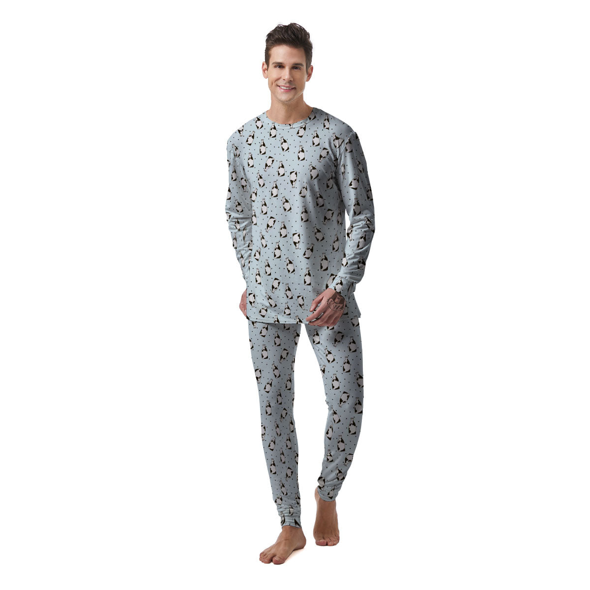 Milk Bottle Cow Print Pattern Men's Pajamas-grizzshop
