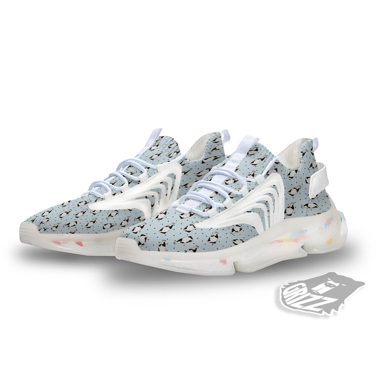 Milk Bottle Cow Print Pattern White Gym Shoes-grizzshop