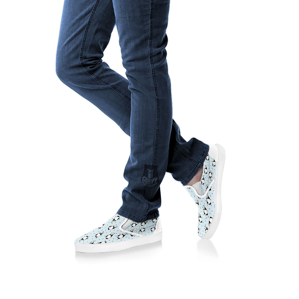 Milk Bottle Cow Print Pattern White Slip On Shoes-grizzshop