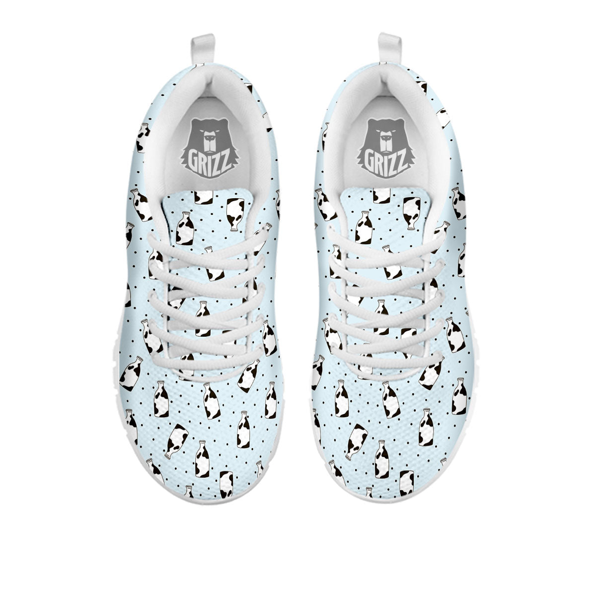 Milk Bottle Cow Print Pattern White Sneaker-grizzshop