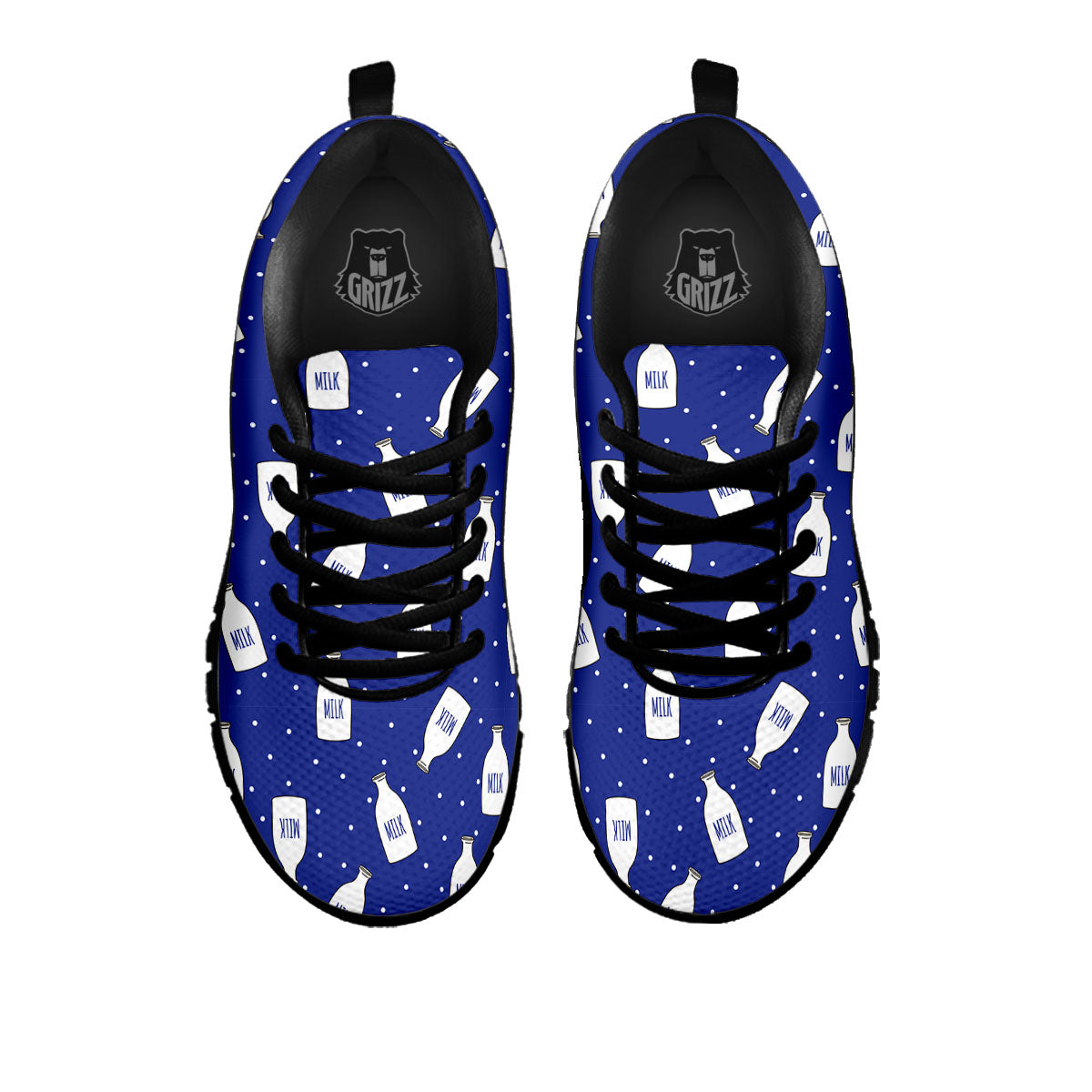 Milk Pattern Print Black Sneaker-grizzshop