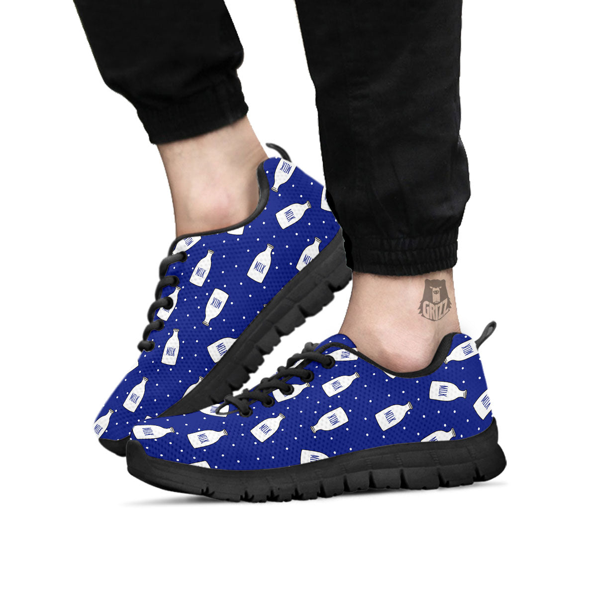 Milk Pattern Print Black Sneaker-grizzshop