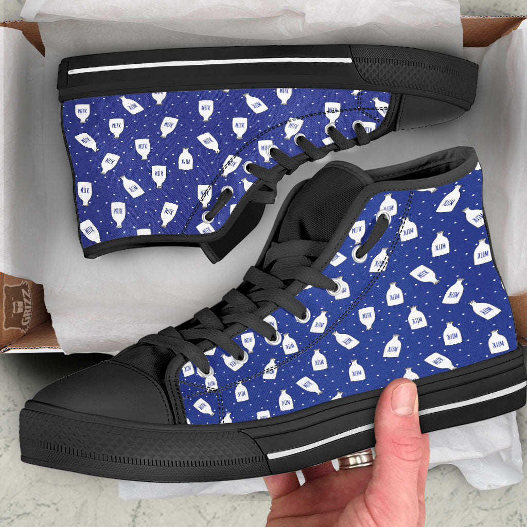 Milk Pattern Print High Top Shoes-grizzshop
