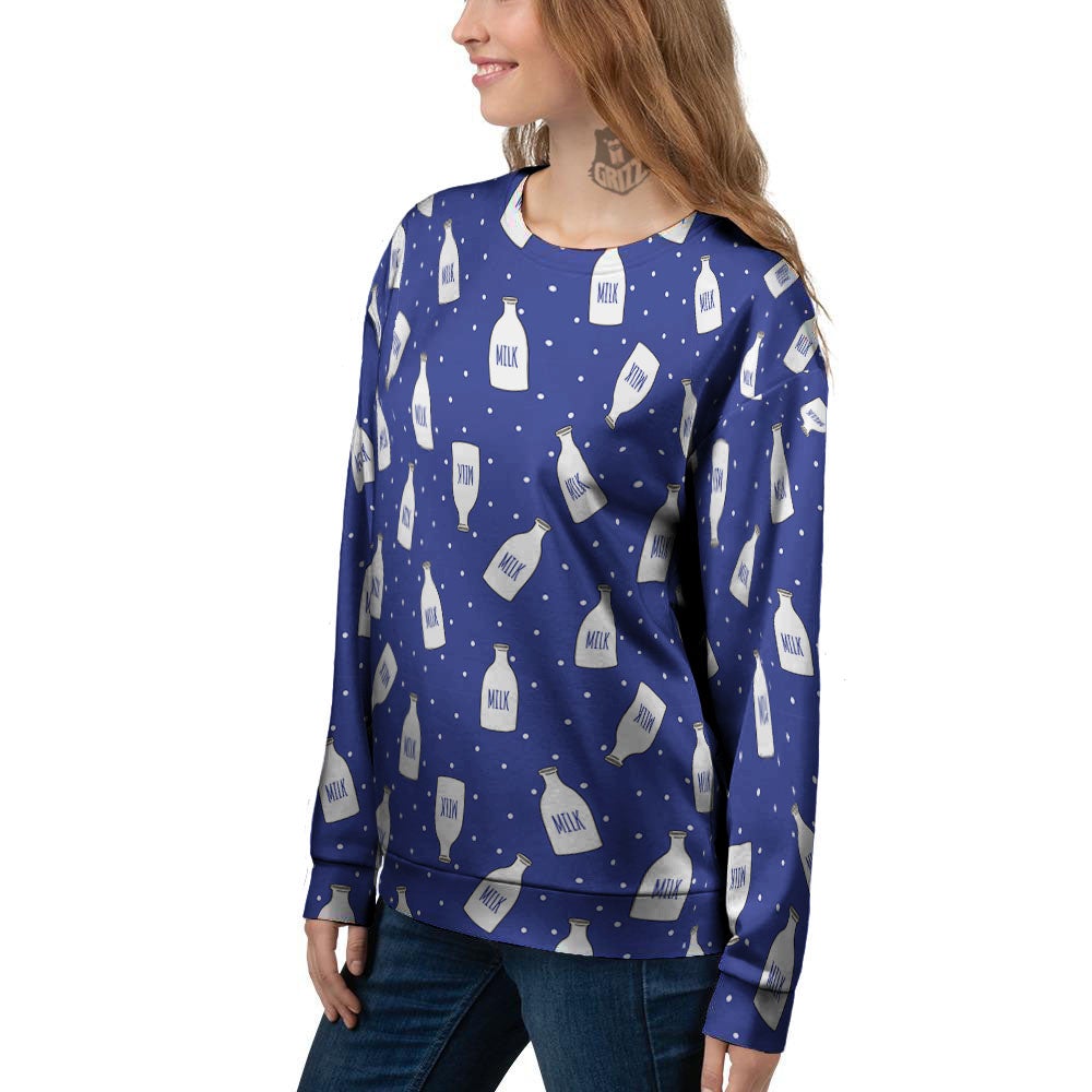Milk Pattern Print Women's Sweatshirt-grizzshop