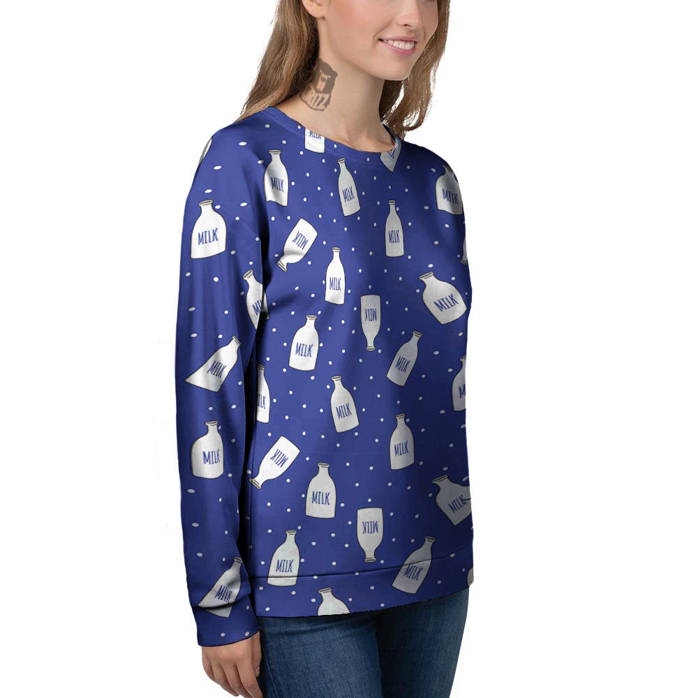 Milk Pattern Print Women's Sweatshirt-grizzshop