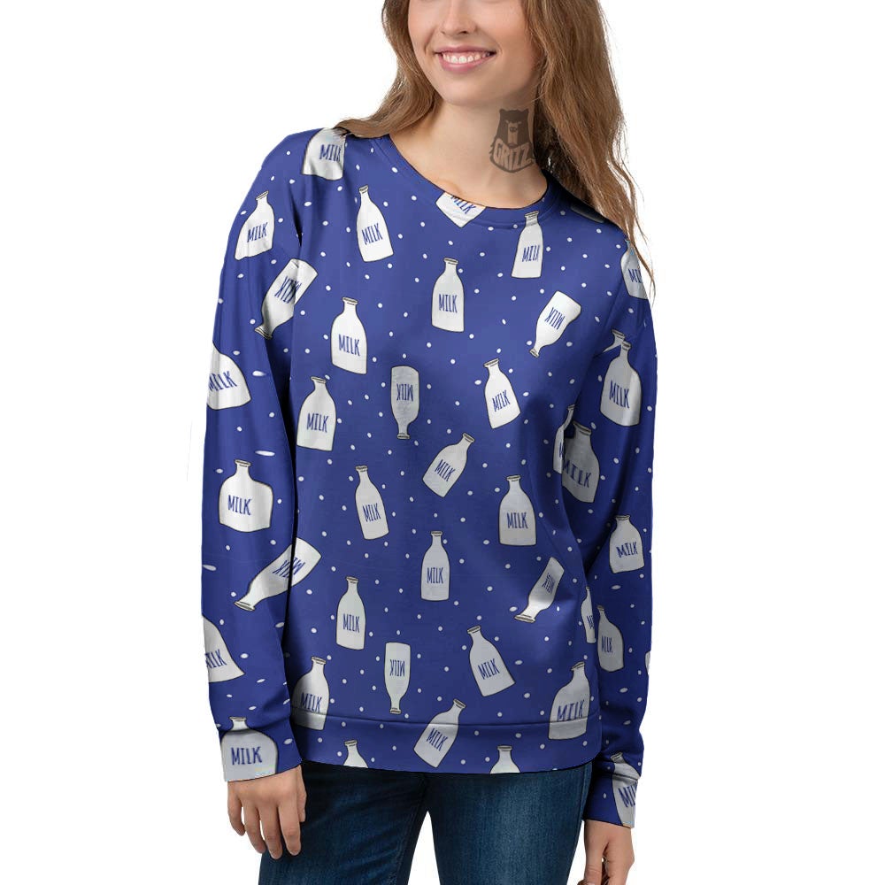 Milk Pattern Print Women's Sweatshirt-grizzshop