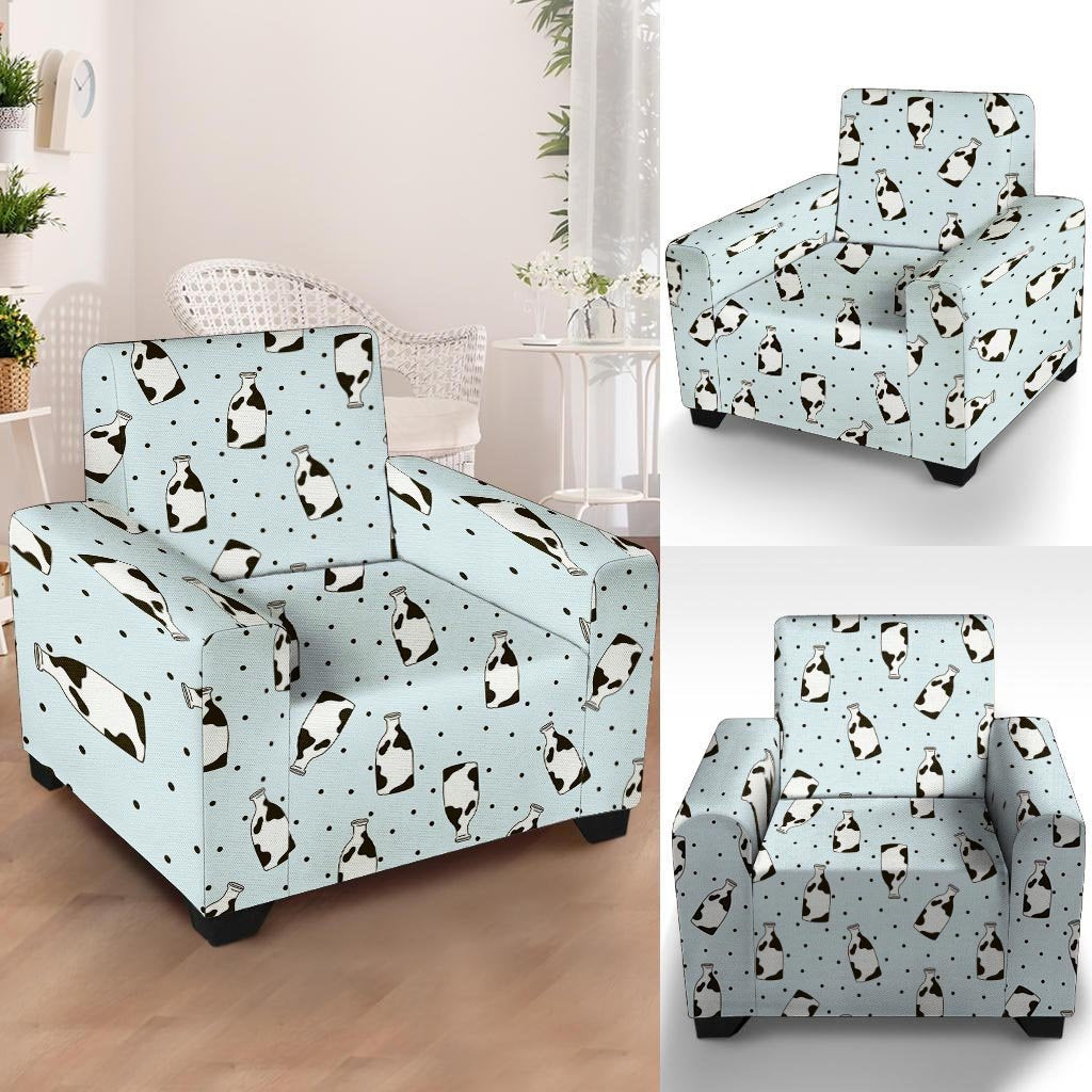 Milk Print Armchair Cover-grizzshop