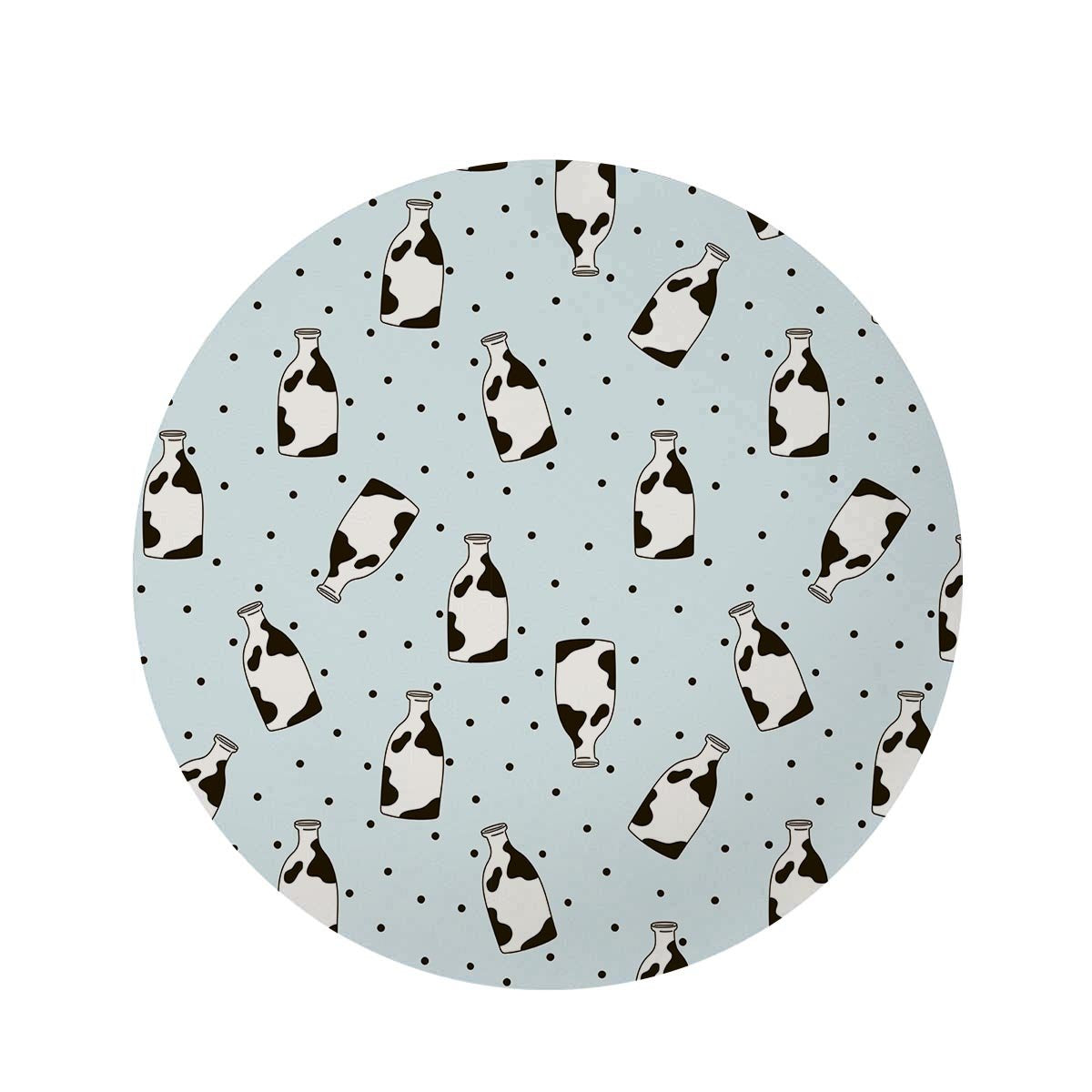 Milk Print Round Rug-grizzshop