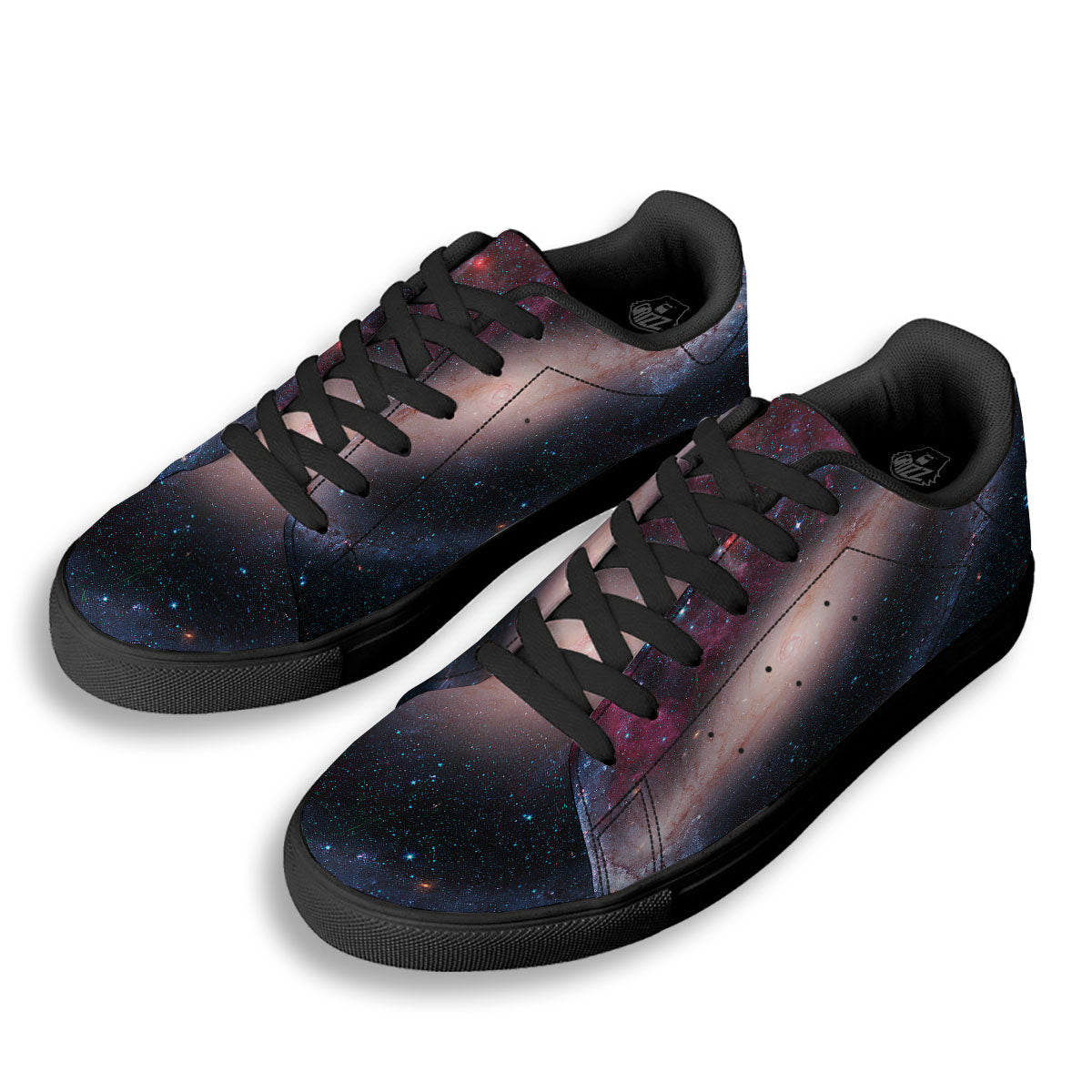 Milky Way Deep Space Print Black Low Top Sneakers-grizzshop