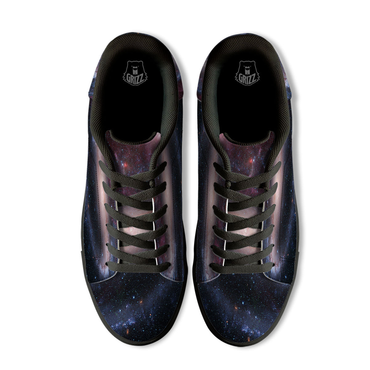 Milky Way Deep Space Print Black Low Top Sneakers-grizzshop