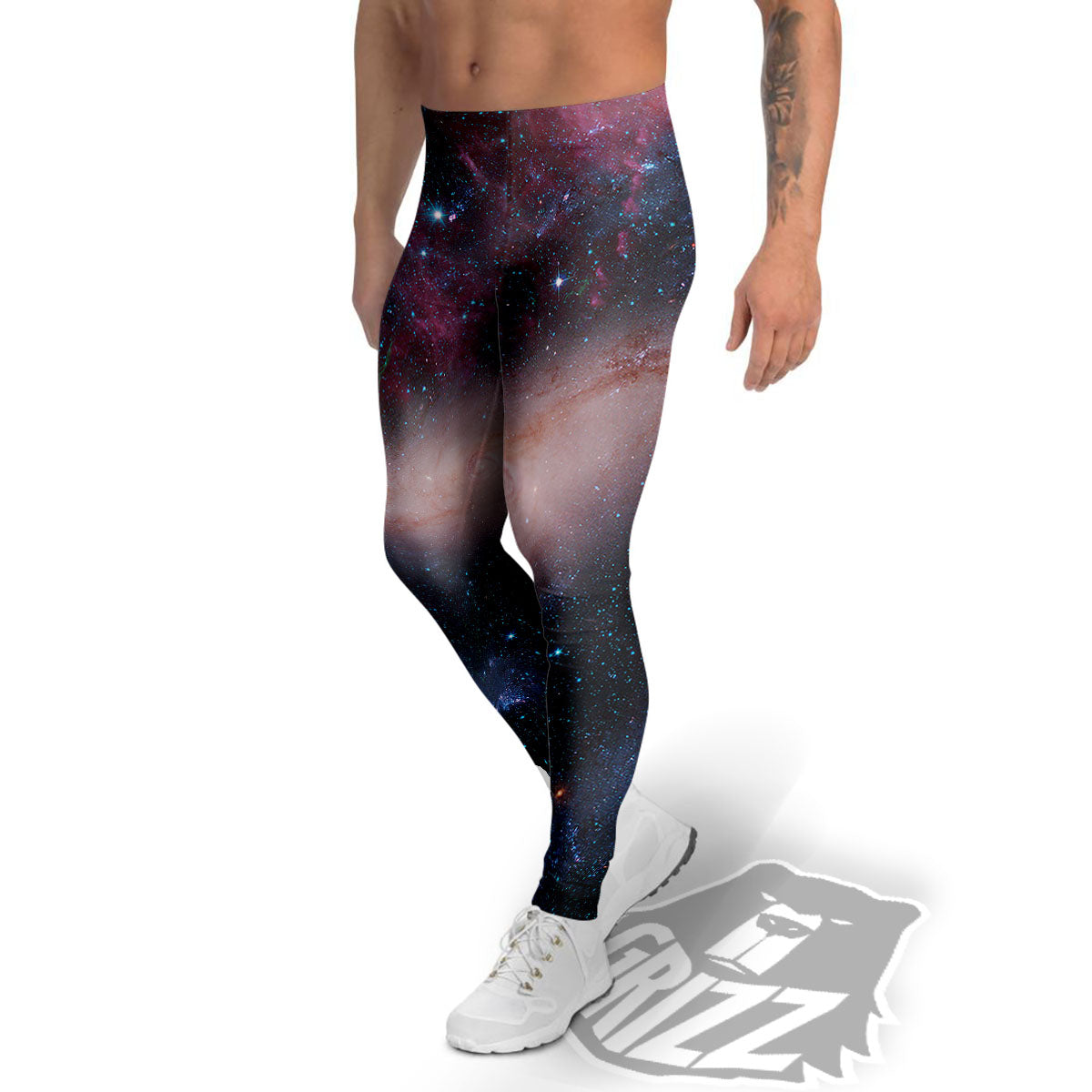 Milky Way Deep Space Print Men's Leggings-grizzshop