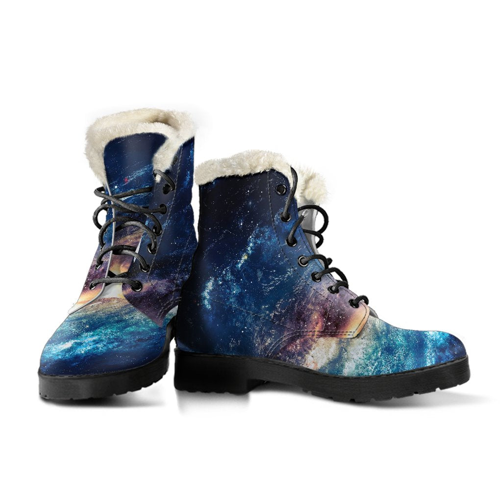 Milky Way Galaxy Space Print Comfy Winter Boots-grizzshop