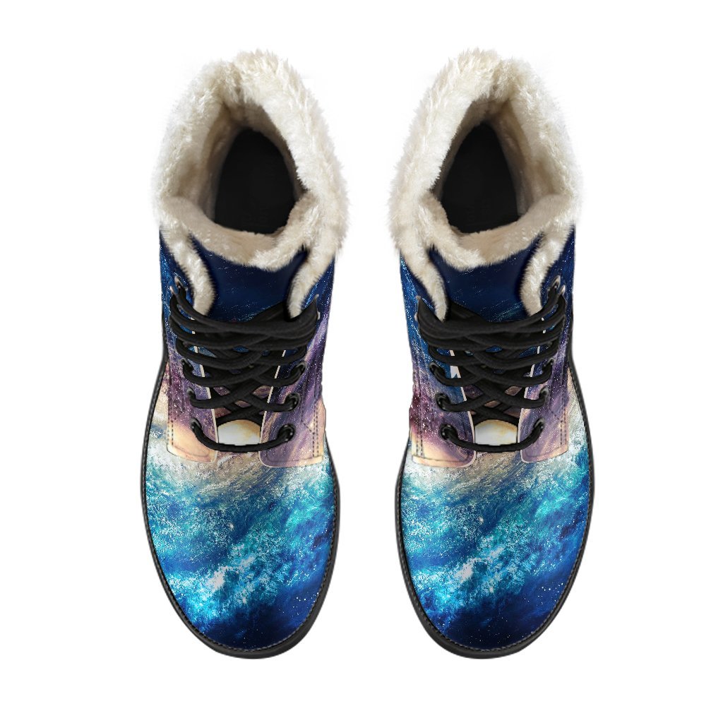 Milky Way Galaxy Space Print Comfy Winter Boots-grizzshop