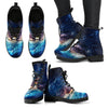 Milky Way Galaxy Space Print Men Women Leather Boots-grizzshop
