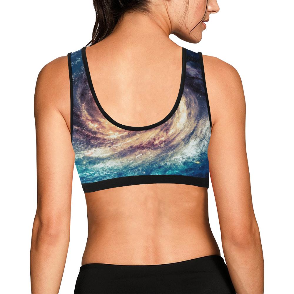 Milky Way Galaxy Space Print Women Sports Bra-grizzshop