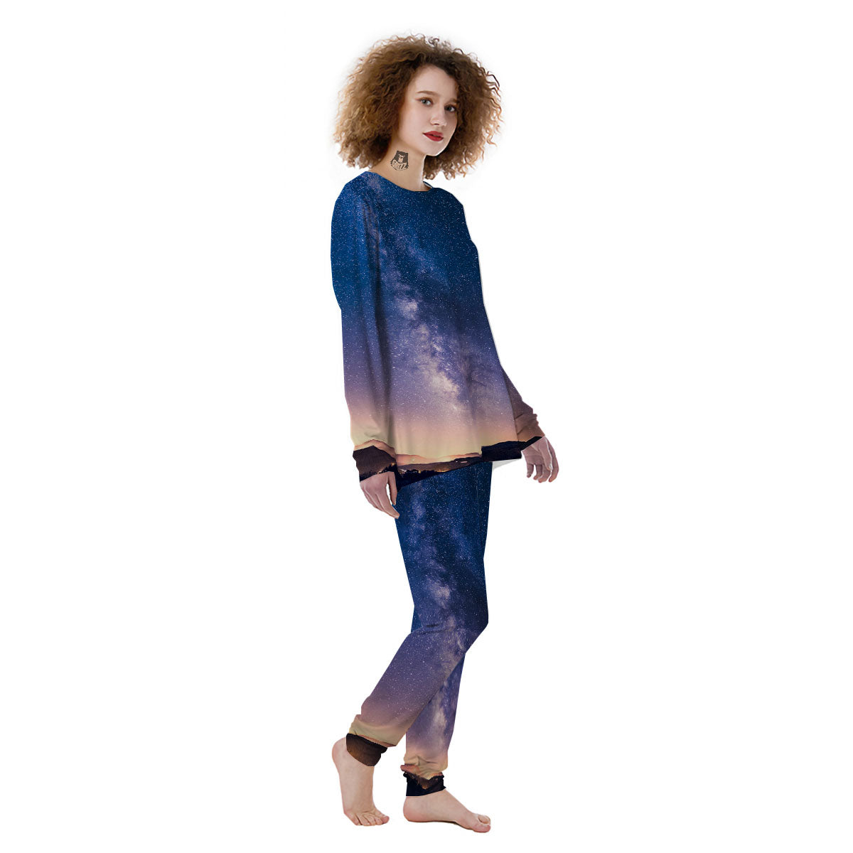 Milky Way Night Sky Print Women's Pajamas-grizzshop