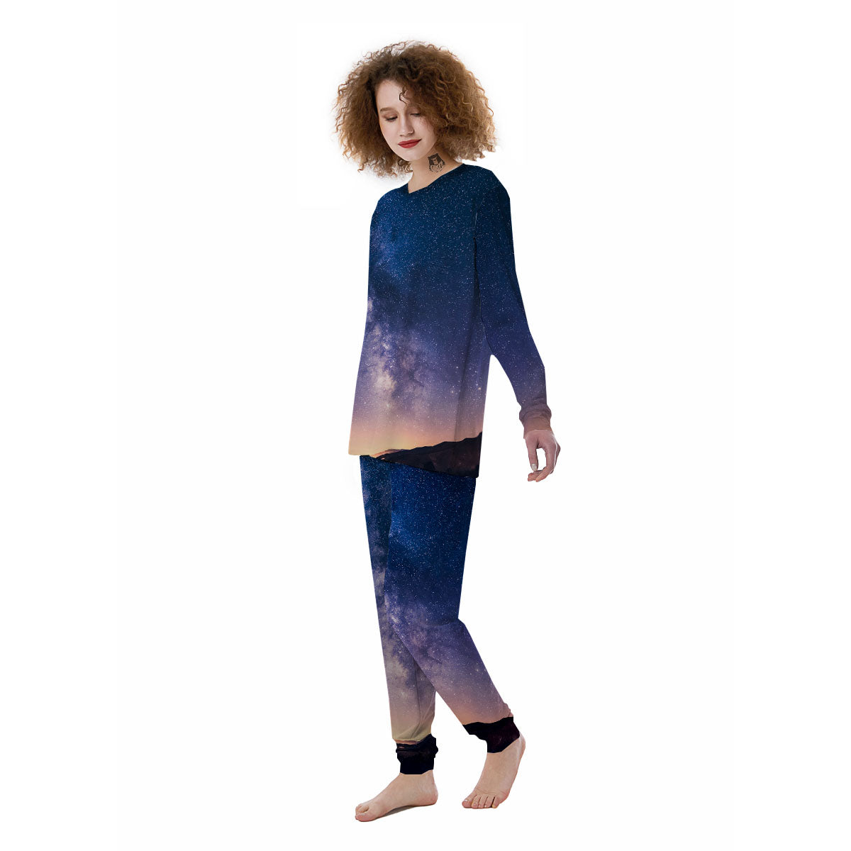 Milky Way Night Sky Print Women's Pajamas-grizzshop