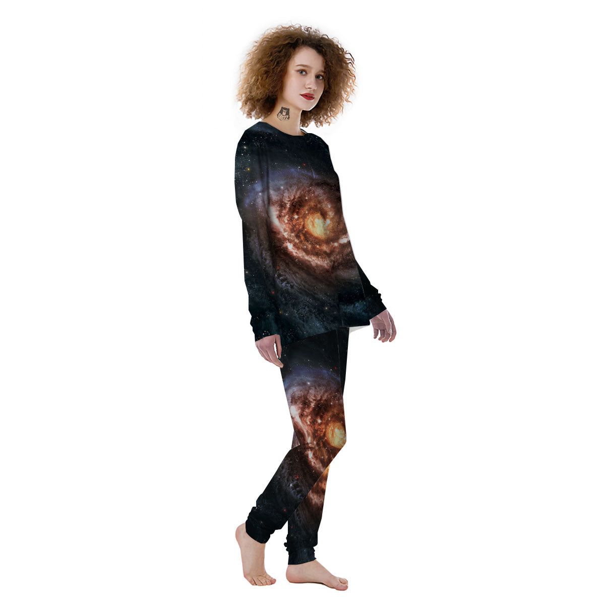 Milky Way Spiral Print Women's Pajamas-grizzshop