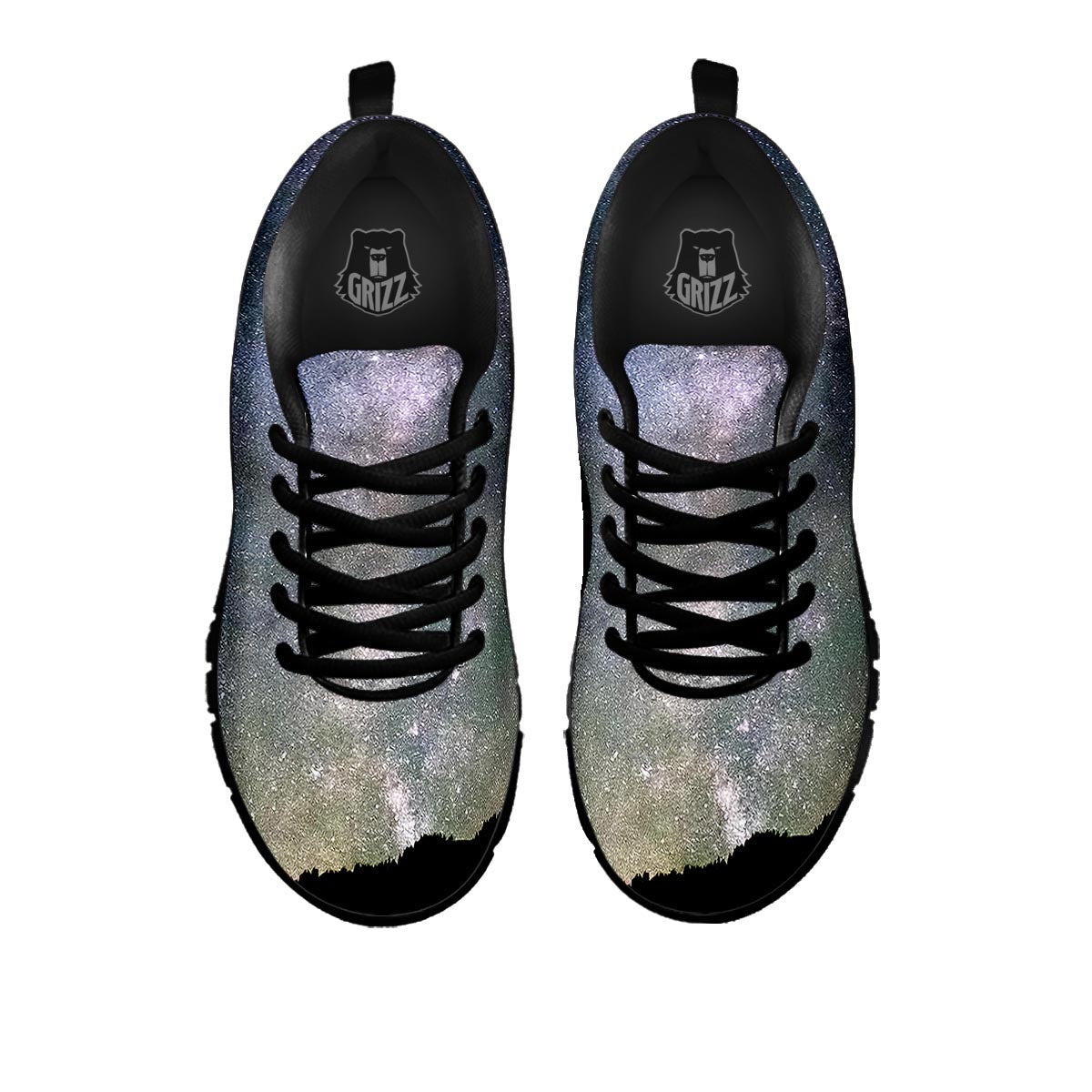 Milky Way Stars Night Print Black Sneaker-grizzshop