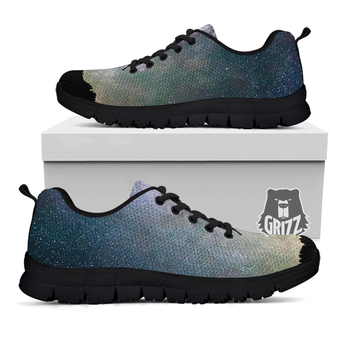 Milky Way Stars Night Print Black Sneaker-grizzshop