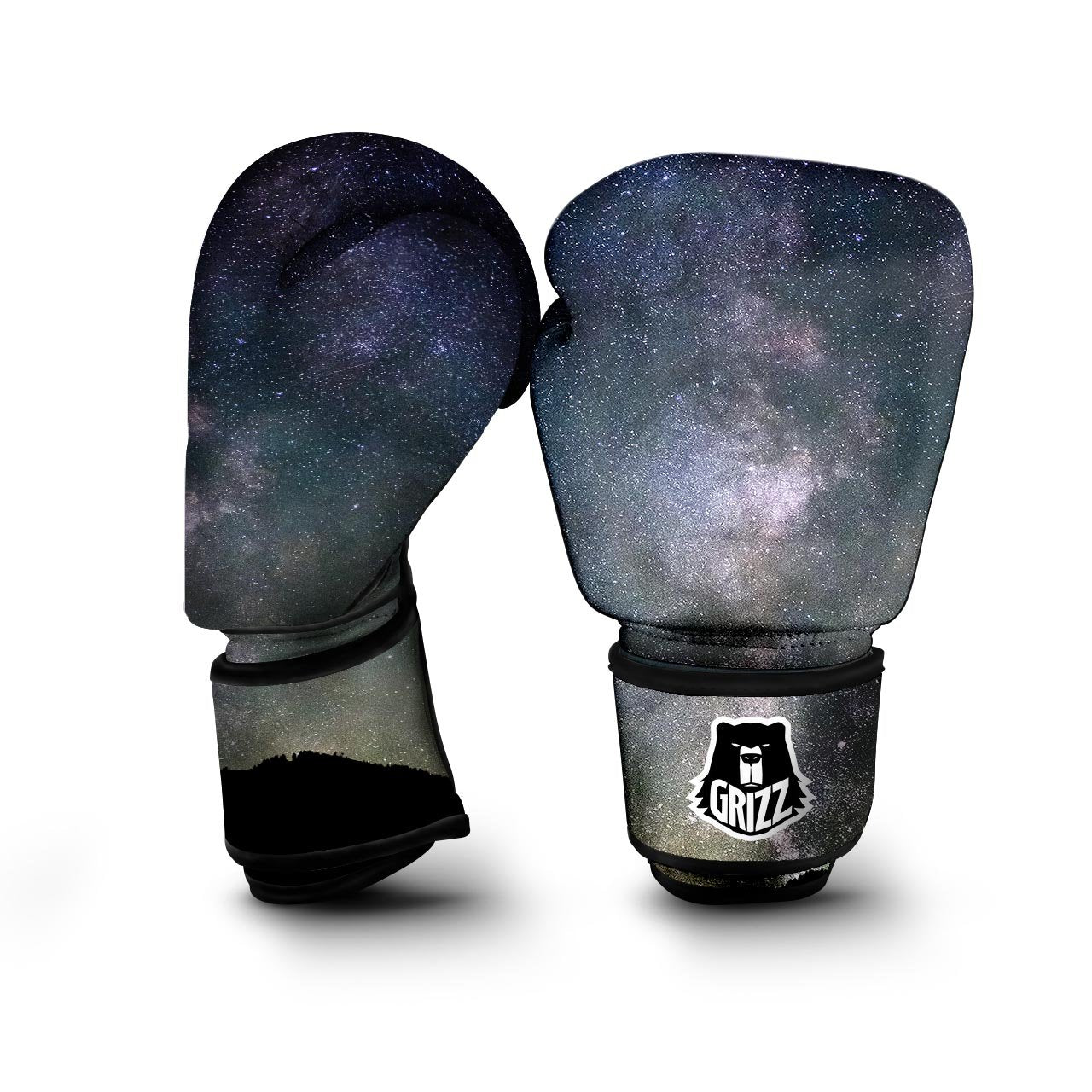 Milky Way Stars Night Print Boxing Gloves-grizzshop