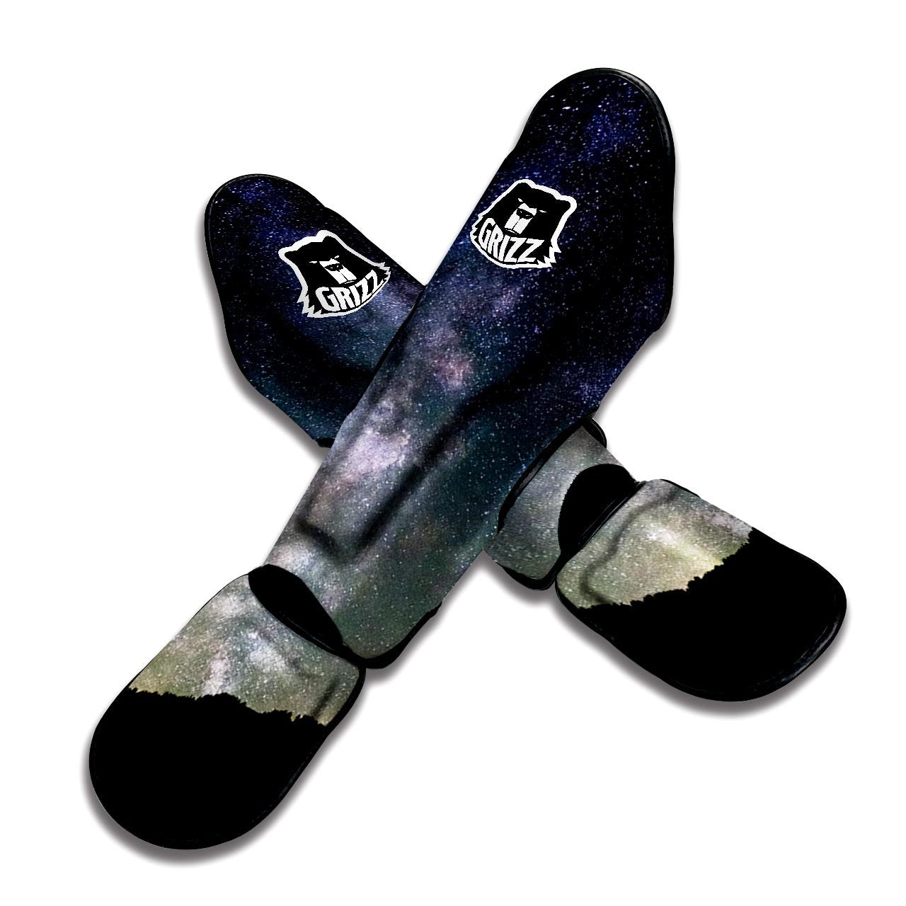 Milky Way Stars Night Print Muay Thai Shin Guards-grizzshop