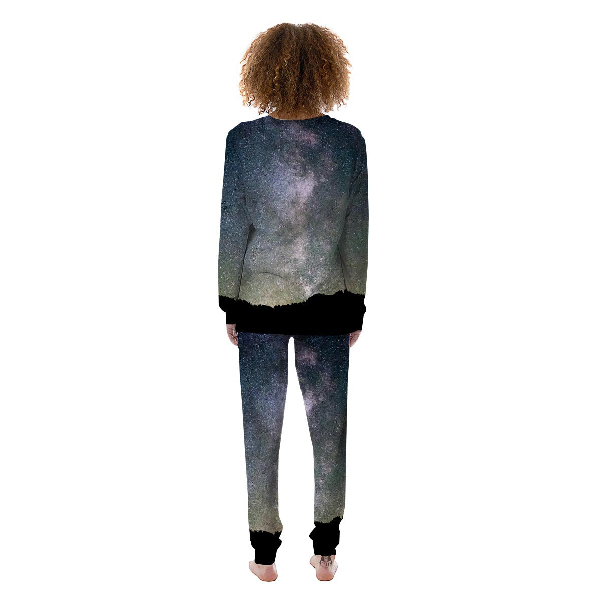 Milky Way Stars Night Print Women's Pajamas-grizzshop