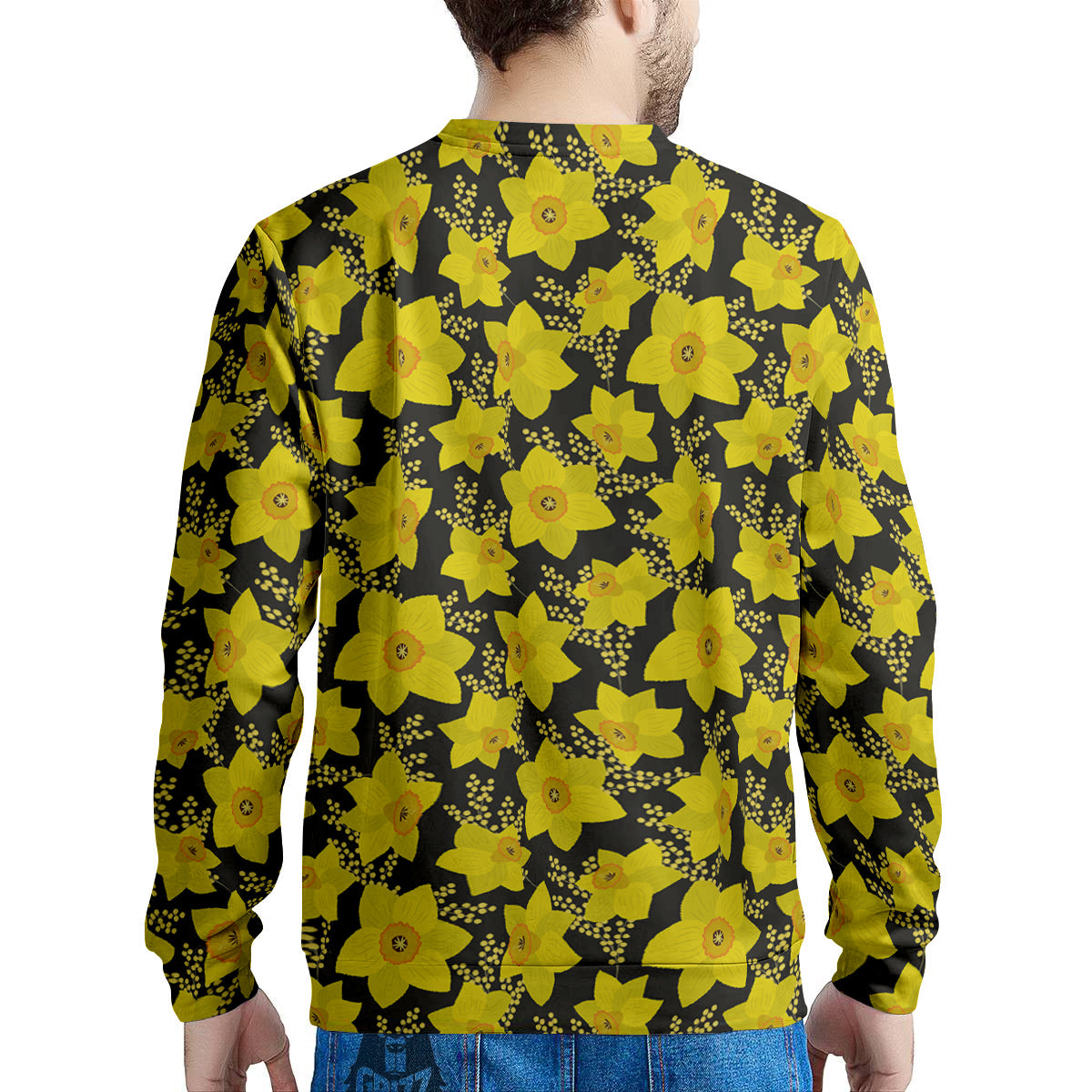 Mimosa And Daffodil Print Pattern Men's Sweatshirt-grizzshop
