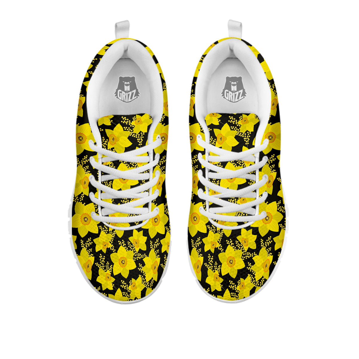 Mimosa And Daffodil Print Pattern White Sneaker-grizzshop