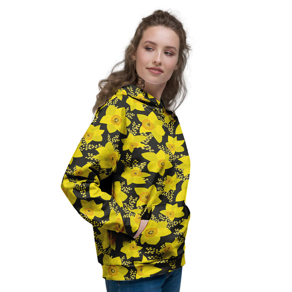 Mimosa And Daffodil Print Pattern Women's Hoodie-grizzshop