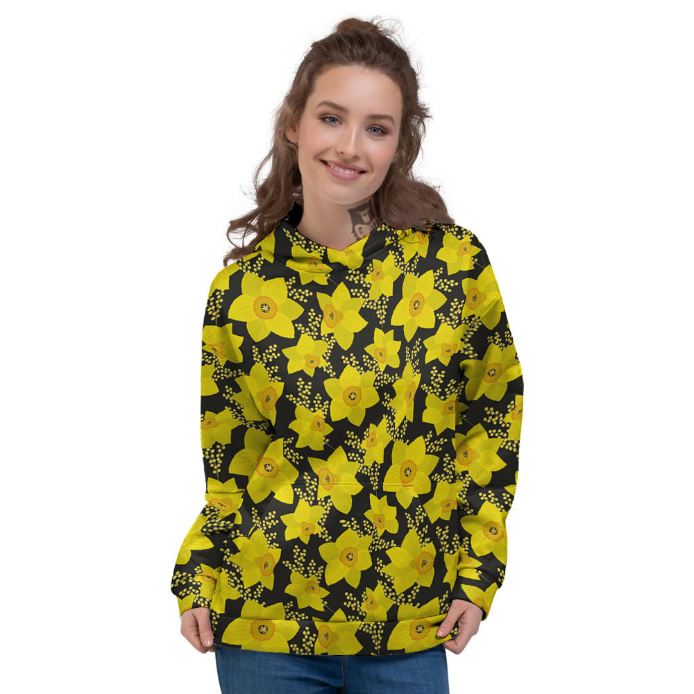 Mimosa And Daffodil Print Pattern Women's Hoodie-grizzshop