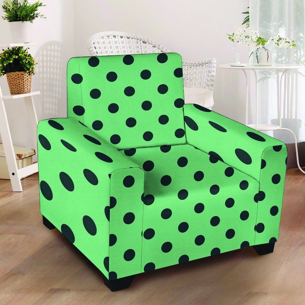 Mint And Green Polka Dot Armchair Cover-grizzshop