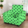 Mint And Green Polka Dot Armchair Cover-grizzshop