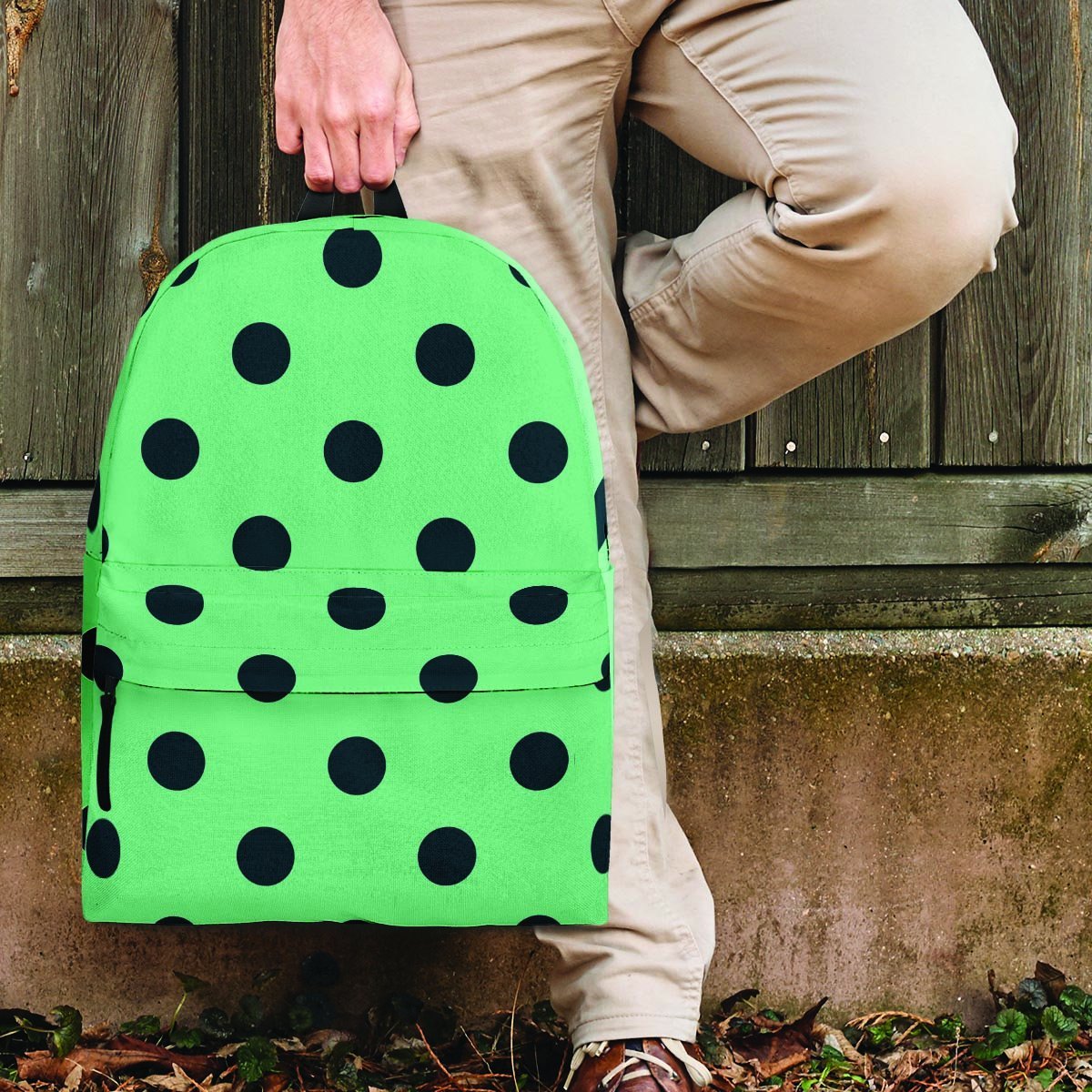 Mint And Green Polka Dot Backpack-grizzshop