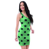 Mint And Green Polka Dot Bodycon Dress-grizzshop