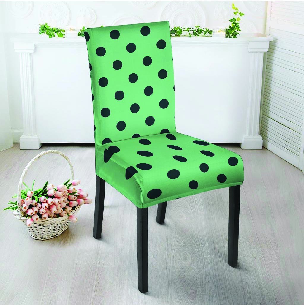 Mint And Green Polka Dot Chair Cover-grizzshop