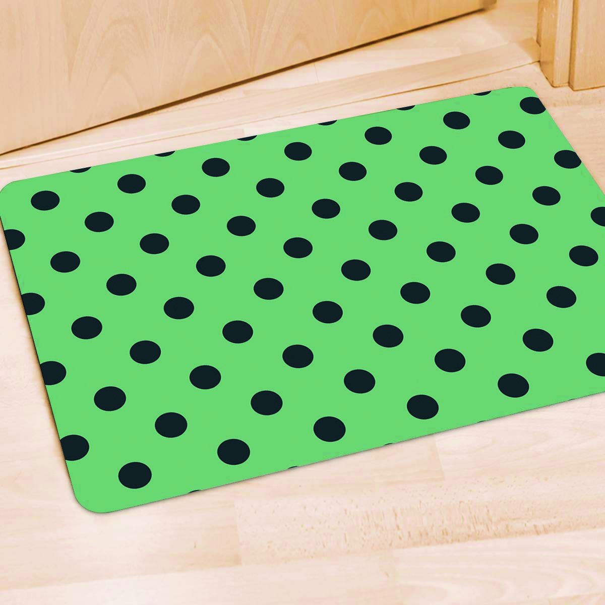 Mint And Green Polka Dot Door Mat-grizzshop