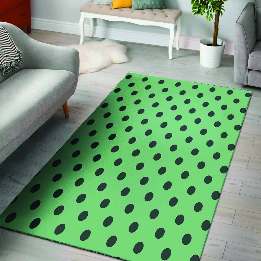 Mint And Green Polka Dot Floor Mat-grizzshop