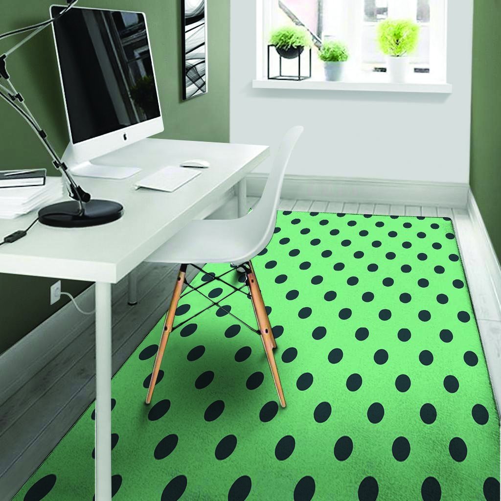 Mint And Green Polka Dot Floor Mat-grizzshop