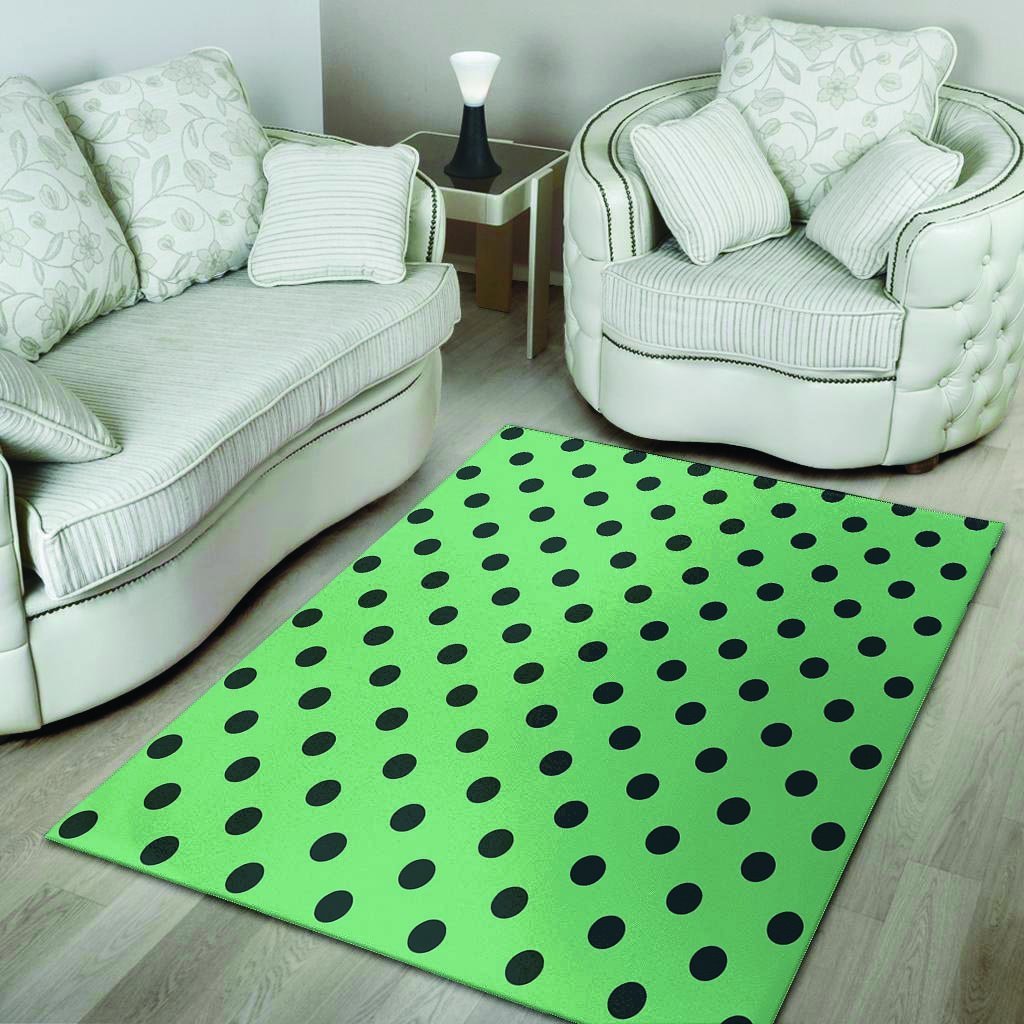 Mint And Green Polka Dot Floor Mat-grizzshop