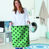 Mint And Green Polka Dot Laundry Basket-grizzshop